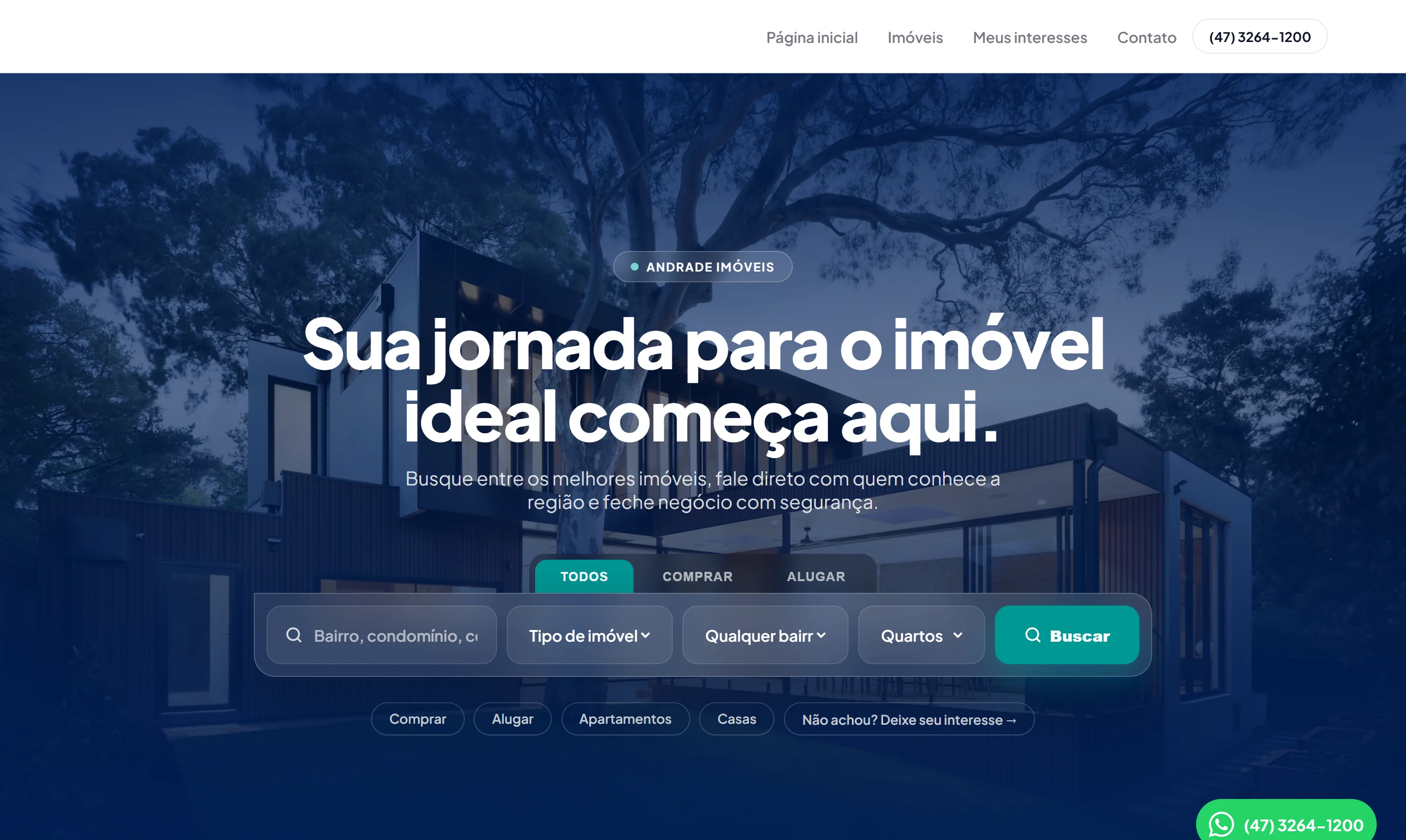 Site próprio de um corretor gerado pela plataforma